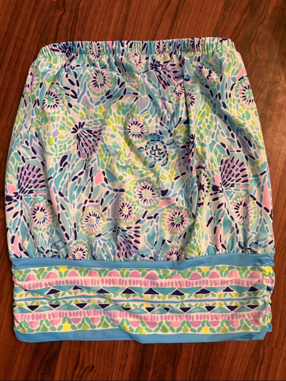 Lilly Pulitzer Light Blue Floral Swim Skirt Coverup